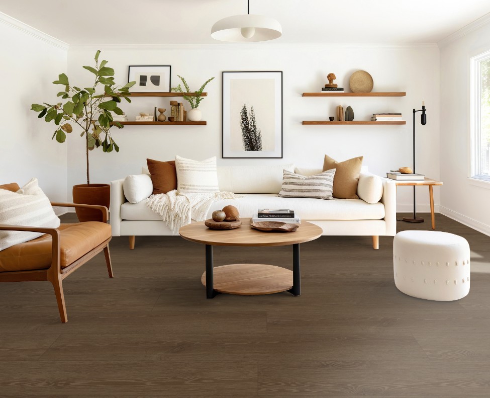 Stanton Nuvo Max 8: Brentwood Coco Bean 12mm Laminate with Attached Pad 90141 Room Scene