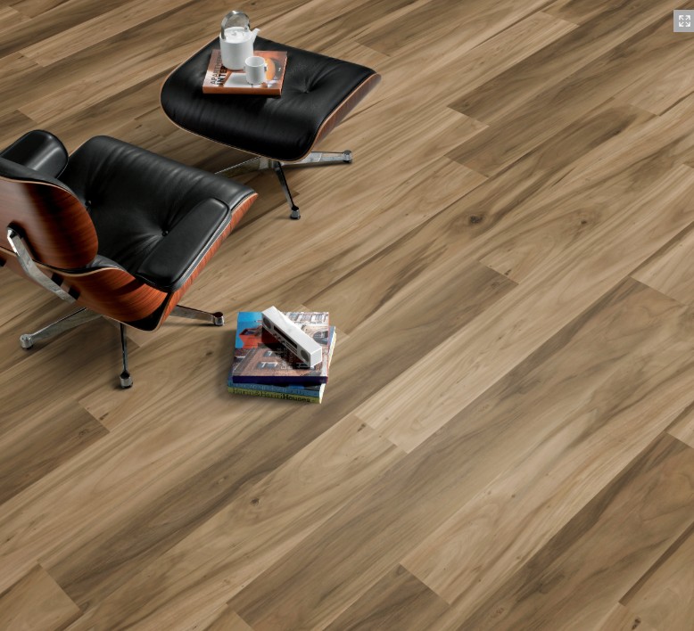 Stanton Nuvo Max 8: Hickory Lake Teak 12mm Laminate with Attached Pad 20141 Room Scene