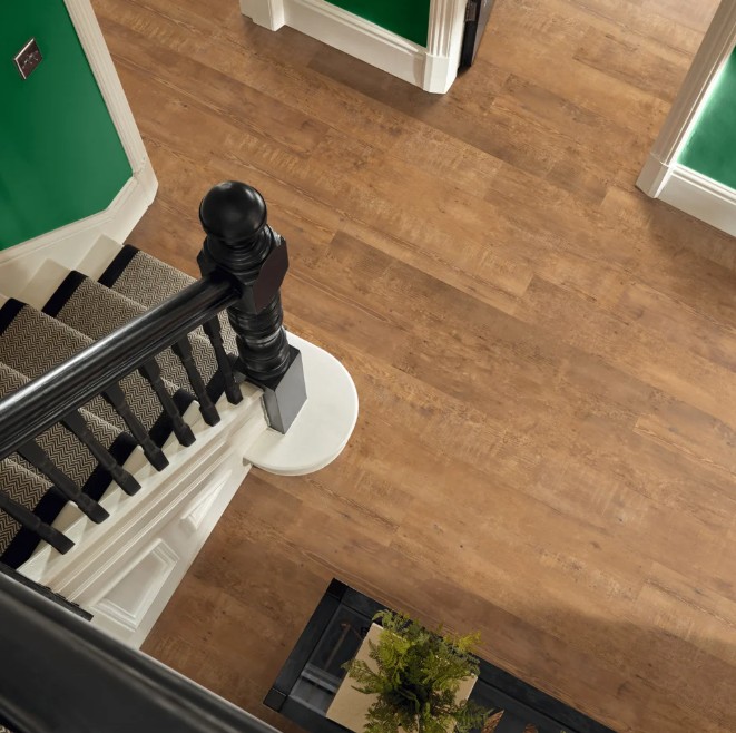 Karndean Van Gogh Glue Down: Natural School Cedar Luxury Vinyl Plank VGW142T Room Scene