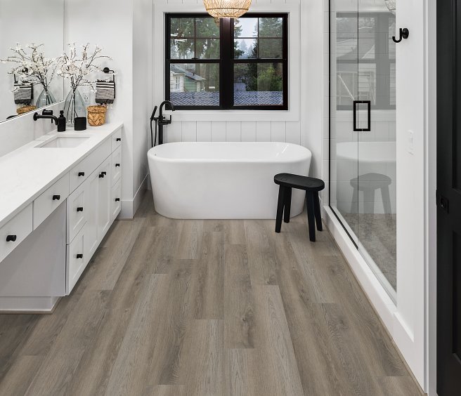 USFloors Coretec Plus Pro: Elliptical Oak Engineered Luxury Vinyl Plank with Cork Comfort VV017-02062 Room Scene