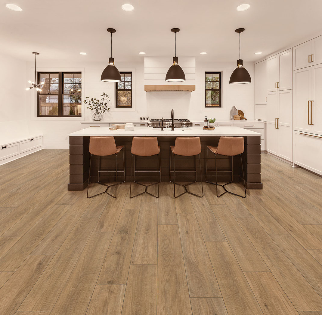 Paramount Cross Creek: Natural Wicker Waterproof Luxury Vinyl Plank with attached pad RC801 Room Scene