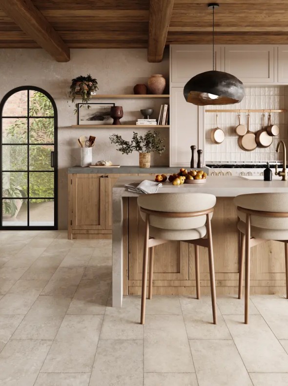 Mannington Adura Rigid Rectangles Luxury Vinyl Tile: Fresco Canvas RTE490 Room Scene