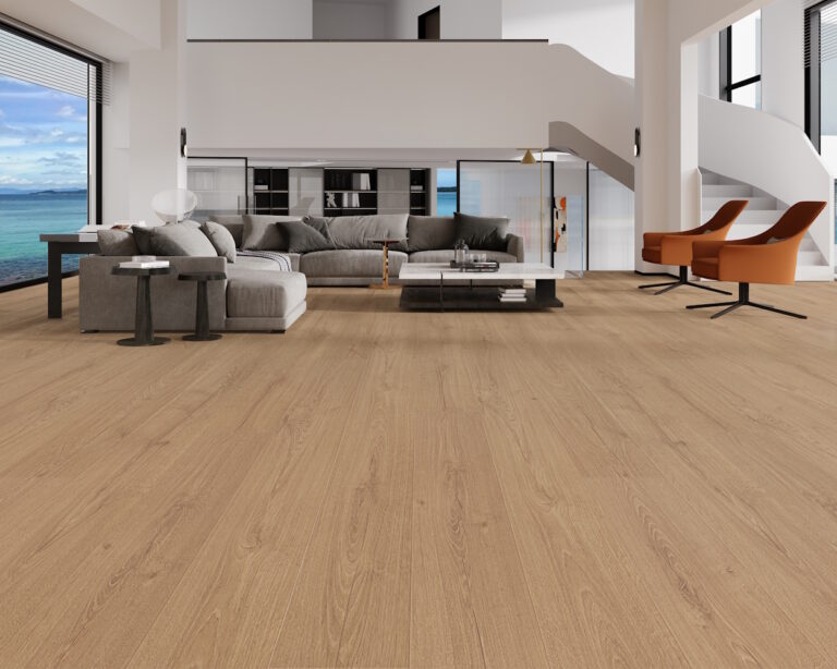 Casabella Laminate Sea Perfection: Rockcliffe 7" x 48" Waterproof Laminate Plank with Attached Pad CBLCB634RE Room Scene