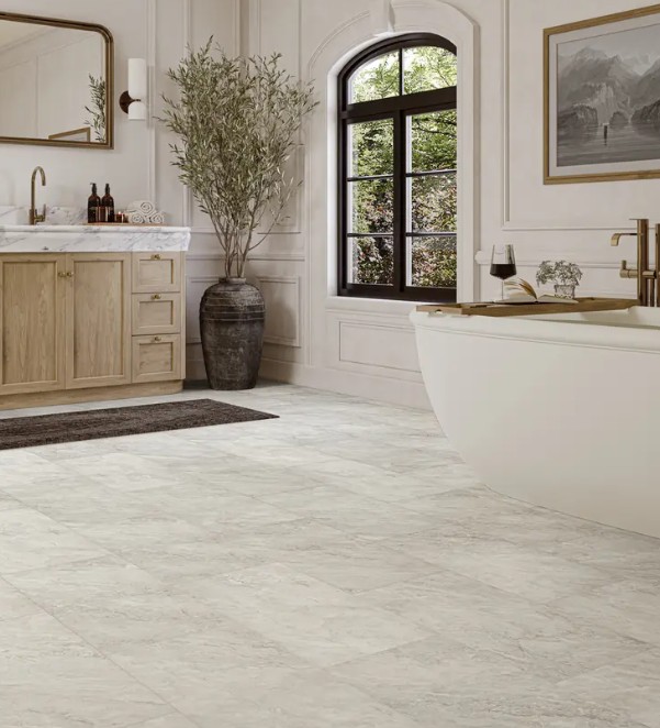 Mannington Adura Flex Rectangles Luxury Vinyl Tile: Basilica Granite FXR500 Room Scene