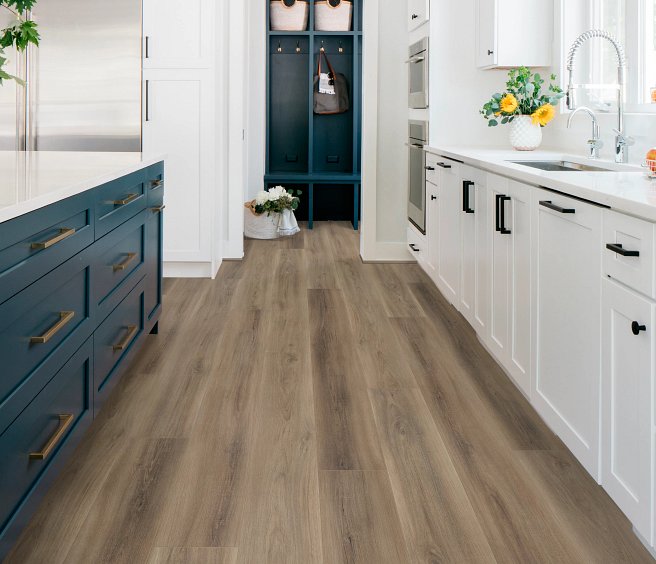 USFloors Coretec Originals Enhanced: Worn Leather Pecan Engineered Luxury Vinyl Plank CR501-04061 Room Scene