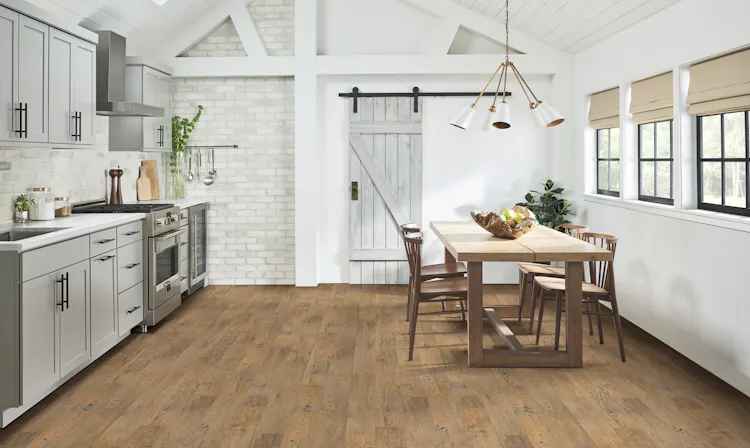 Mannington Restoration Collection: Historic Oak Ash 12mm Waterproof Laminate 22100V Room Scene