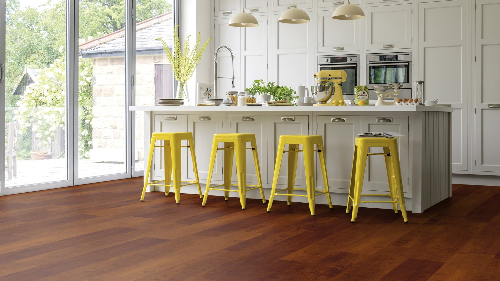 Karndean Art Select Glue Down: Santina Cherry Luxury Vinyl Tile RL07 Room Scene