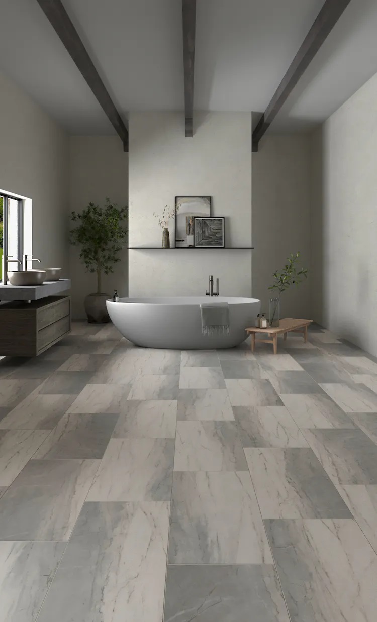 Mannington Adura Max Rectangles Collection Water Proof Luxury Vinyl Plank with Painted Bevel: Arctic Glacier MRP461V Room Scene