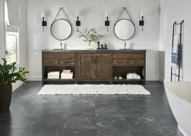 Mannington Adura Flex Luxury Vinyl Tile: Baltic Stone Storm FXT450 Room Scene