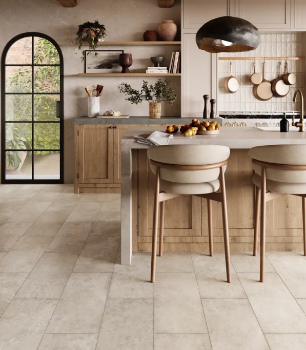 Mannington Adura Max Rectangles Collection Water Proof Luxury Vinyl Plank: Fresco Dry Plaster MTE491 Room Scene