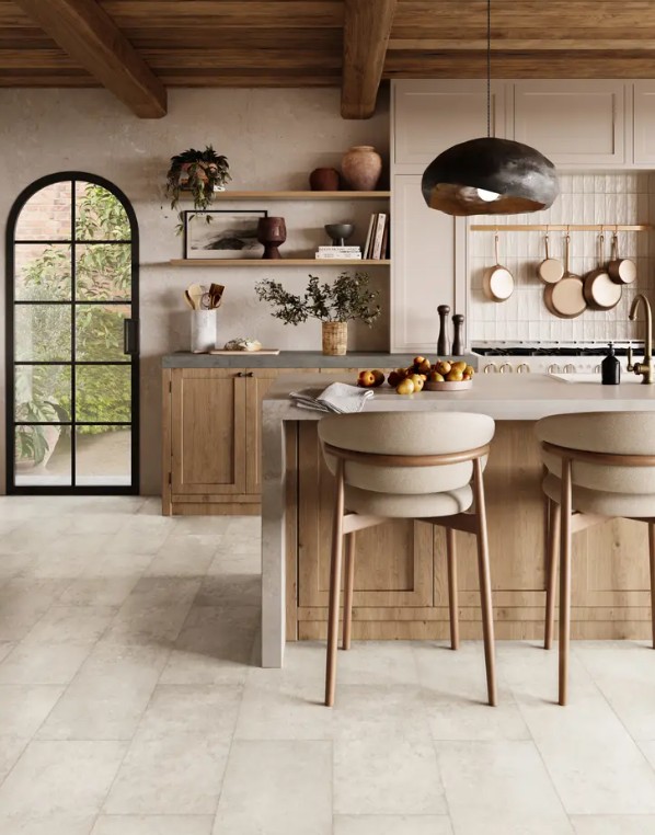 Mannington Adura Flex Rectangles Luxury Vinyl Tile: Fresco Canvas FXR490 Room Scene