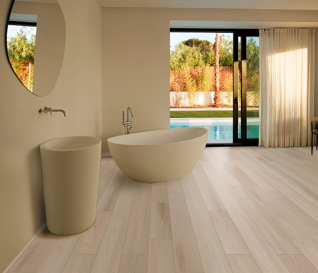 USFloors Coretec Plus Premium XL: Grande Vanilla Almond Maple Engineered Luxury Vinyl Plank VV662-01037 Room Scene
