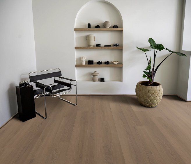 USFloors Coretec Plus Premium XL: Grande Toasted Mocha Oak Engineered Luxury Vinyl Plank VV662-03044  Room Scene