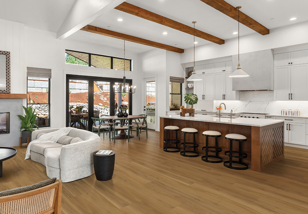 Paramount Signature WPC: High Top Manor 9" x 60" Waterproof Rigid Luxury Vinyl Plank with attached pad WPC146 Room Scene