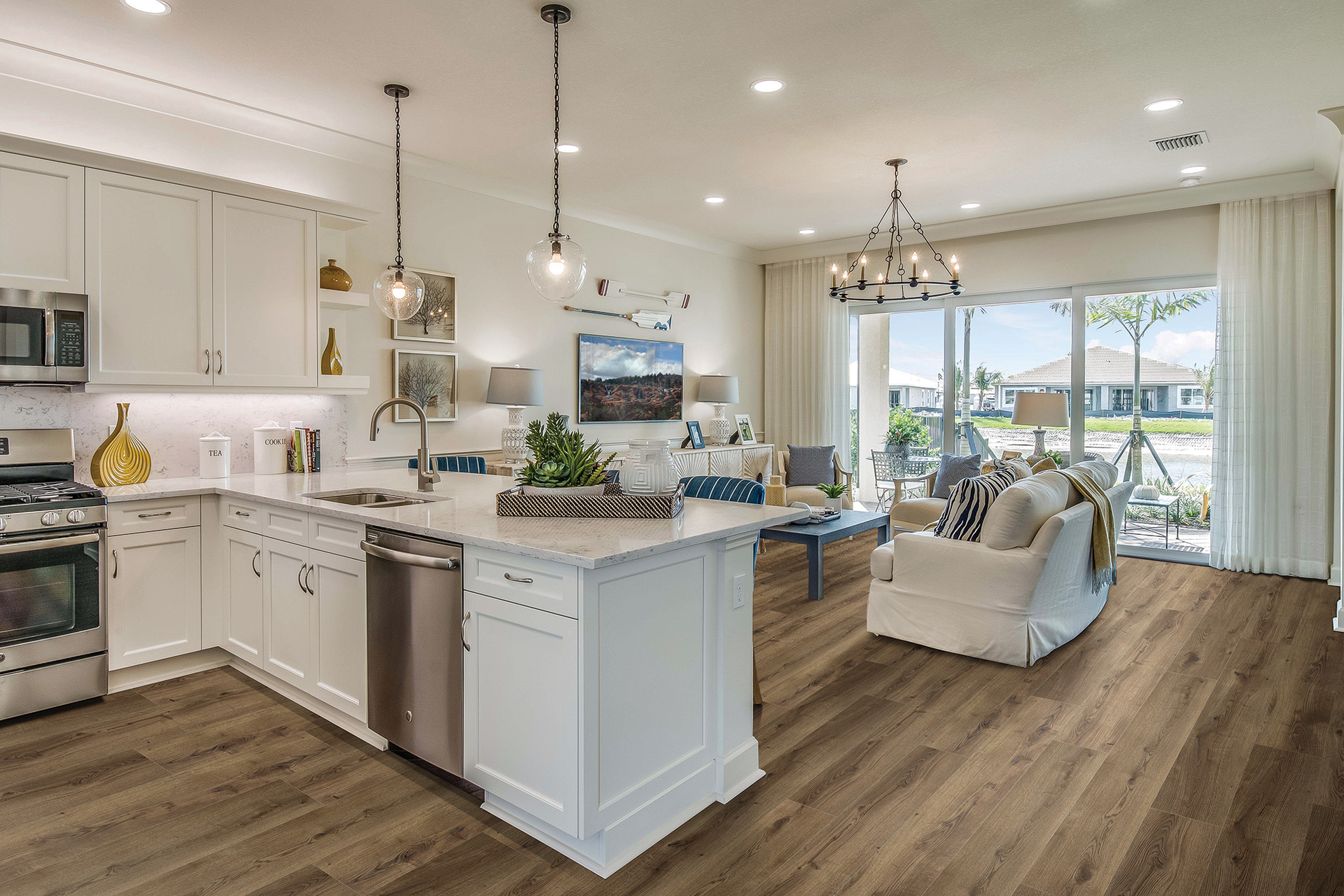 Paramount Signature WPC: Cotton Cloth 9" X 60" Waterproof Rigid Luxury Vinyl Plank with attached pad WPC917 Room Scene