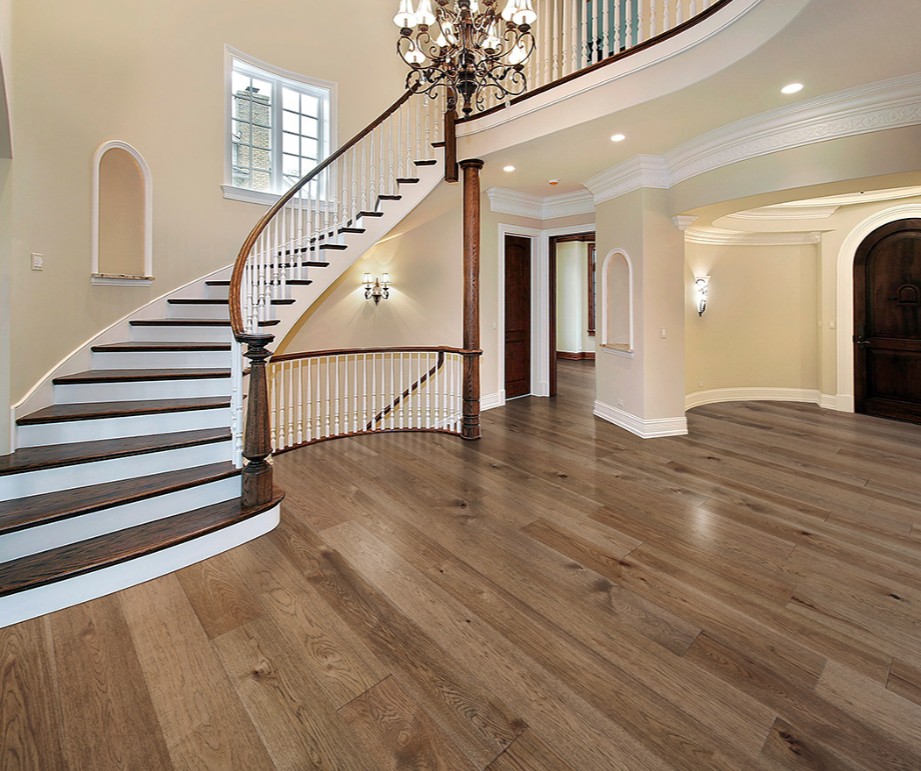 Paramount Flooring Silver Bell: Jute 7/16" x 7 1/2" Engineered Hickory Hardwood E532 Room Scene