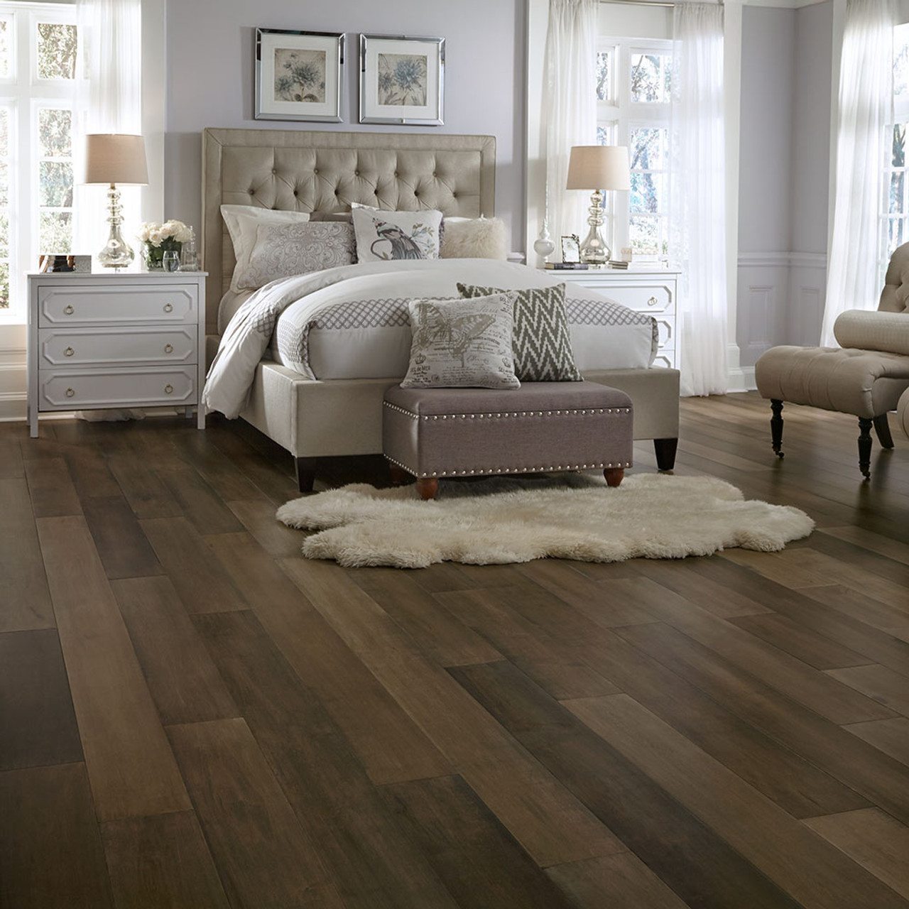 Mannington Maison Collection: Smokehouse Maple Kindling 9/16" x 7" Engineered Walnut Hardwood SMKH07KIN1 Room Scene
