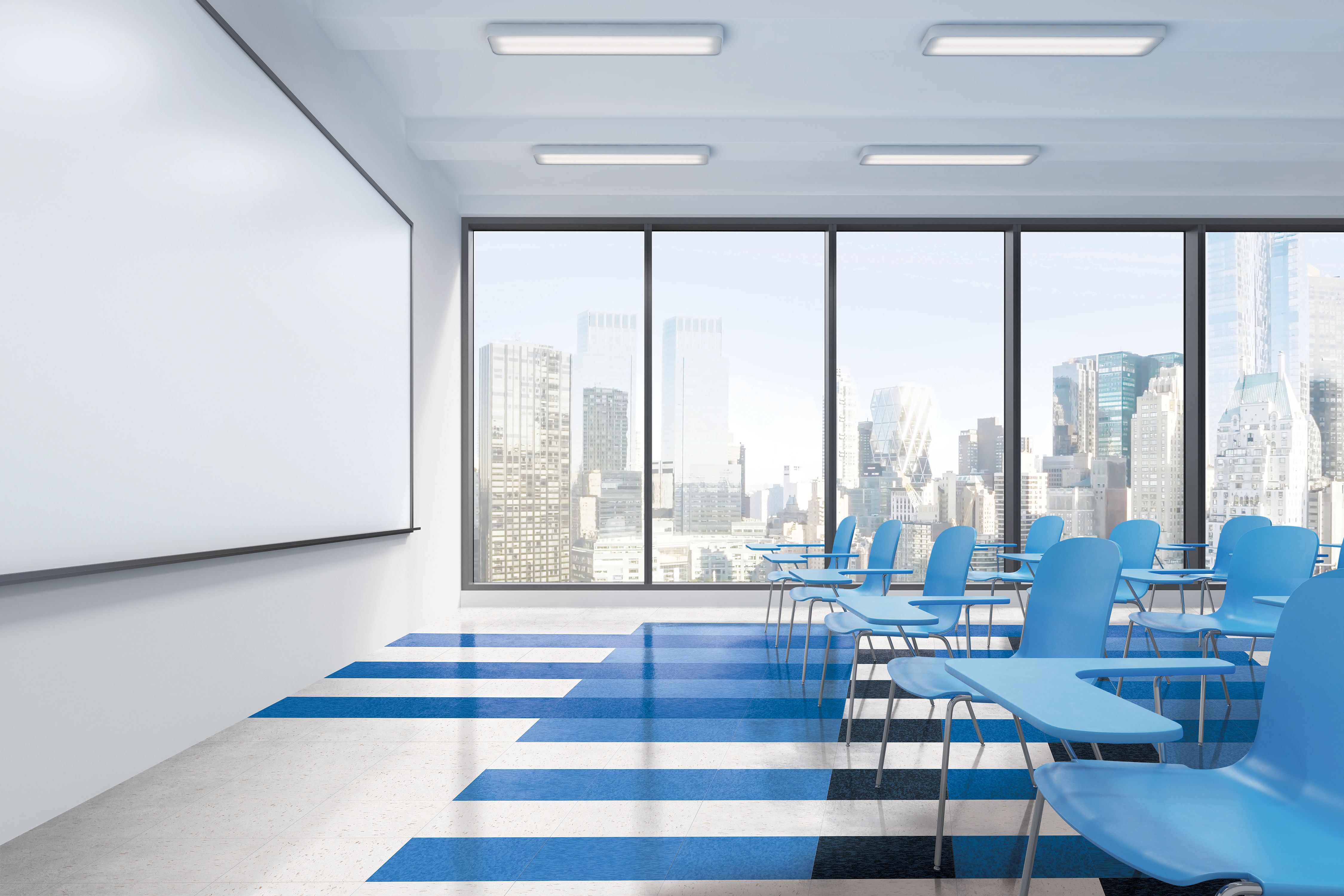 Armstrong Standard Excelon Imperial Texture:  Go Blue Vinyl Composite Tile 57531 Room Scene