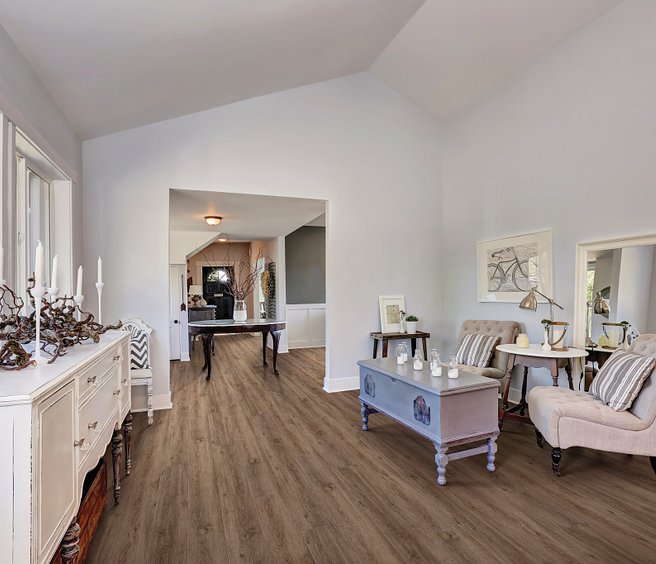 USFloors Coretec Plus XL Enhanced: Fairweather Oak Engineered Luxury Vinyl Plank with Cork Comfort VV035-00908 Room Scene