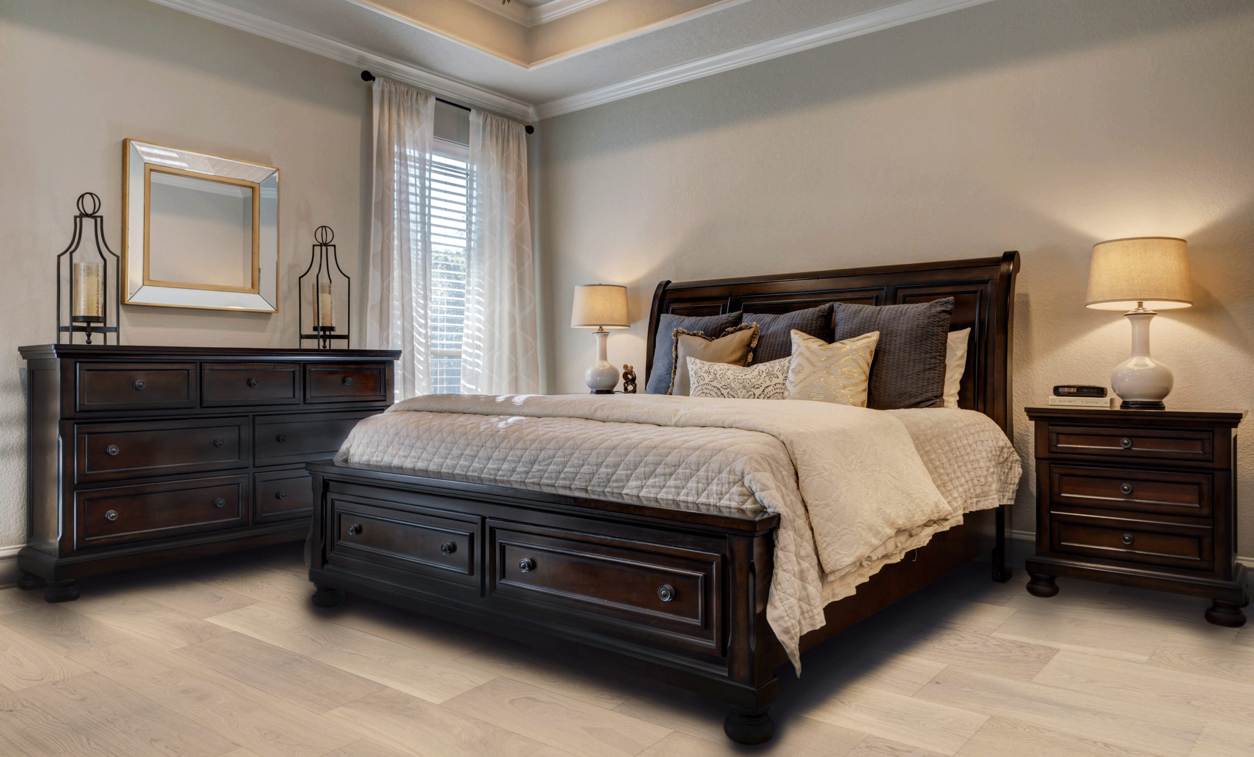 Shaw Exploration Oak Repel: Horizon 3/8" x 6" Engineered Hardwood SW713 2055 Room Scene
