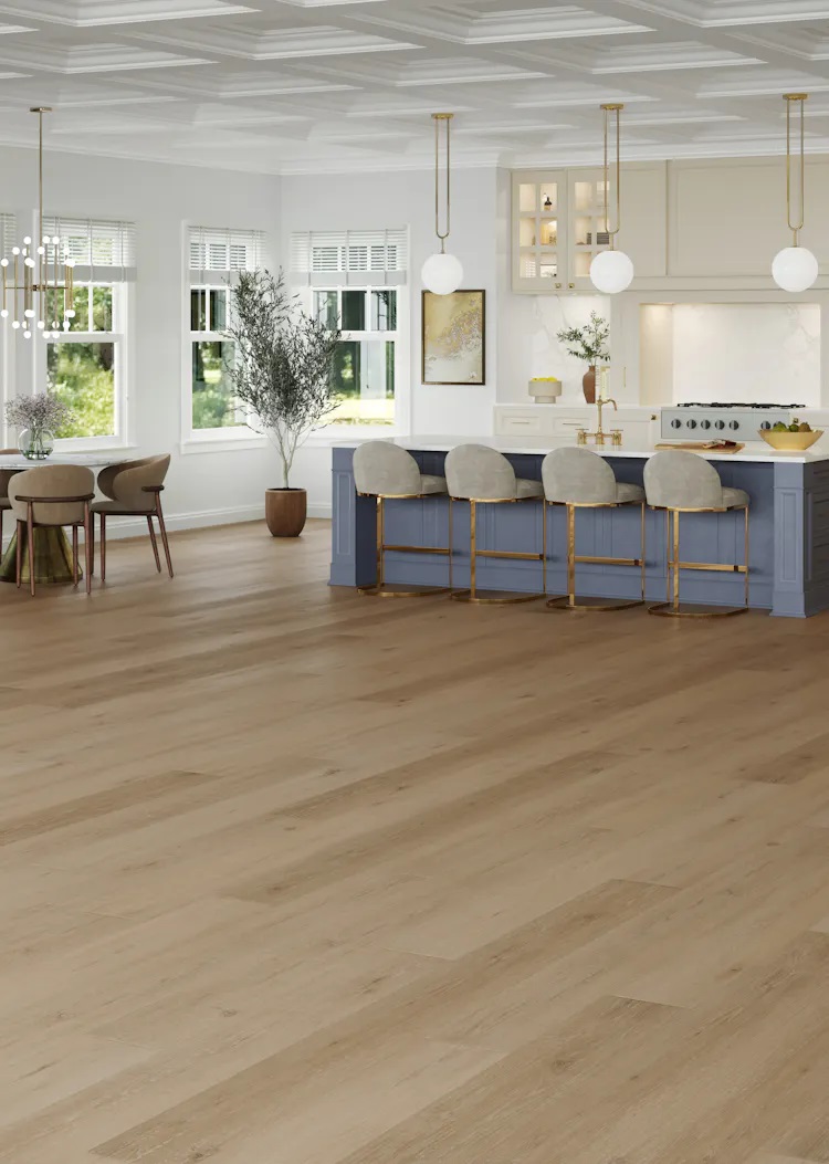 Mannington Adura Max Collection Water Proof Luxury Vinyl Plank with Painted Bevel: Regency Oak Polished Platinum MPB750V Room Scene