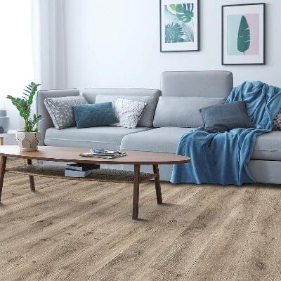 Quick-Step NatureTek Vestia Collection: Rocky River Oak 12mm Laminate with attached pad UP5424 Room Scene