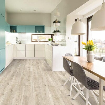Quick-Step NatureTek Vestia Collection: Requisite Oak 12mm Laminate with attached pad UP5426 Room Scene