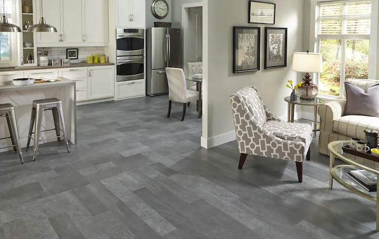 Mannington Adura Max Collection Water Proof Luxury Vinyl Plank: Meridian Steel MAR022V Room Scene