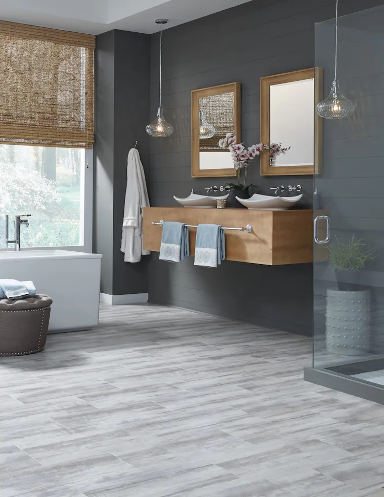 Mannington Adura Rigid Rectangles Luxury Vinyl Tile: Cape May White Cap RGR680V Room Scene