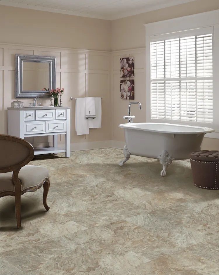 Mannington Adura Rigid Rectangles Luxury Vinyl Tile: Century Pebble RGR382V Room Scene