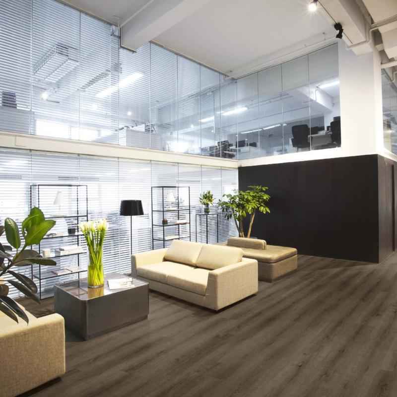 Armstrong Audacity Classic Natural: Homestead Brown 12mm Laminate Flooring with Attached Pad CFL5011204001 Room Scene