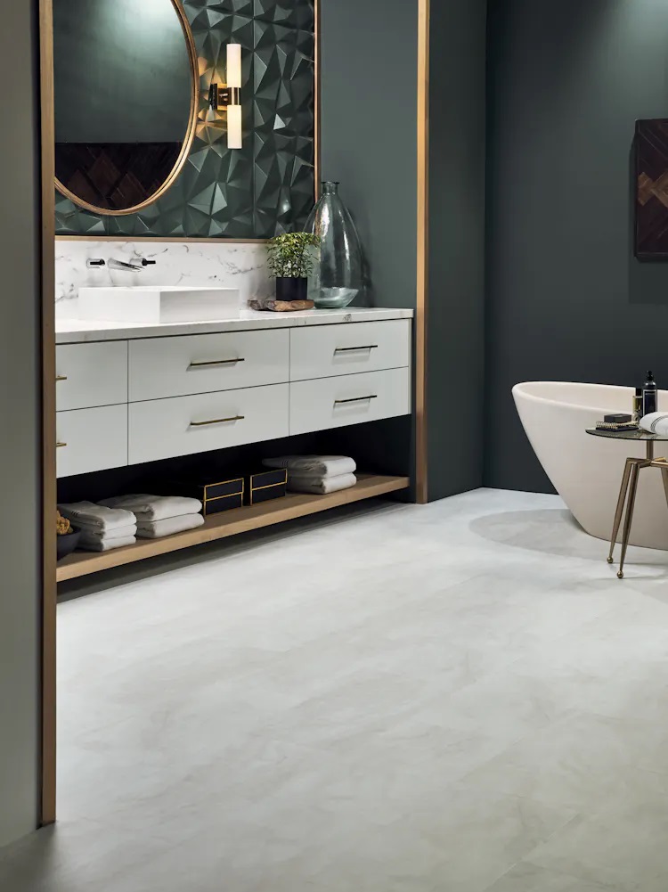 Mannington Adura Rigid Rectangles Luxury Vinyl Tile: Vienna Alabaster RGR430V Room Scene