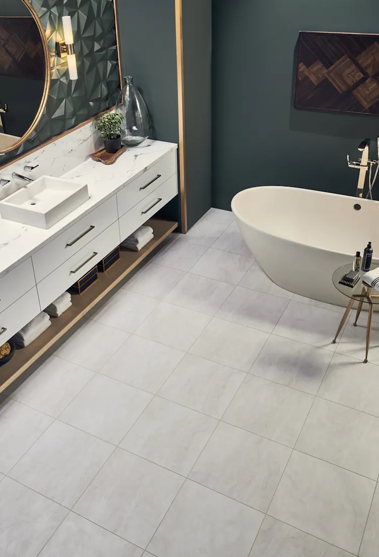 Mannington Adura Flex Luxury Vinyl Tile: Vienna Alabaster FXT430 Room Scene