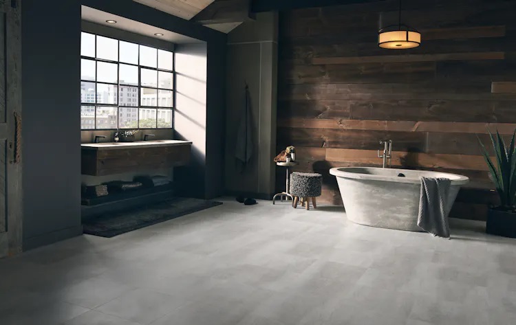 Mannington Adura Flex Luxury Vinyl Tile: Pasadena Stone FXT440 Room Scene
