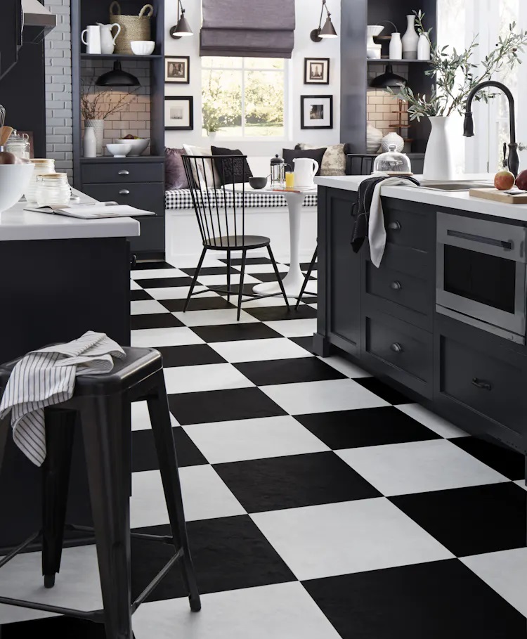 Mannington Adura Flex Luxury Vinyl Tile: Villa Coal FXT422 Room Scene