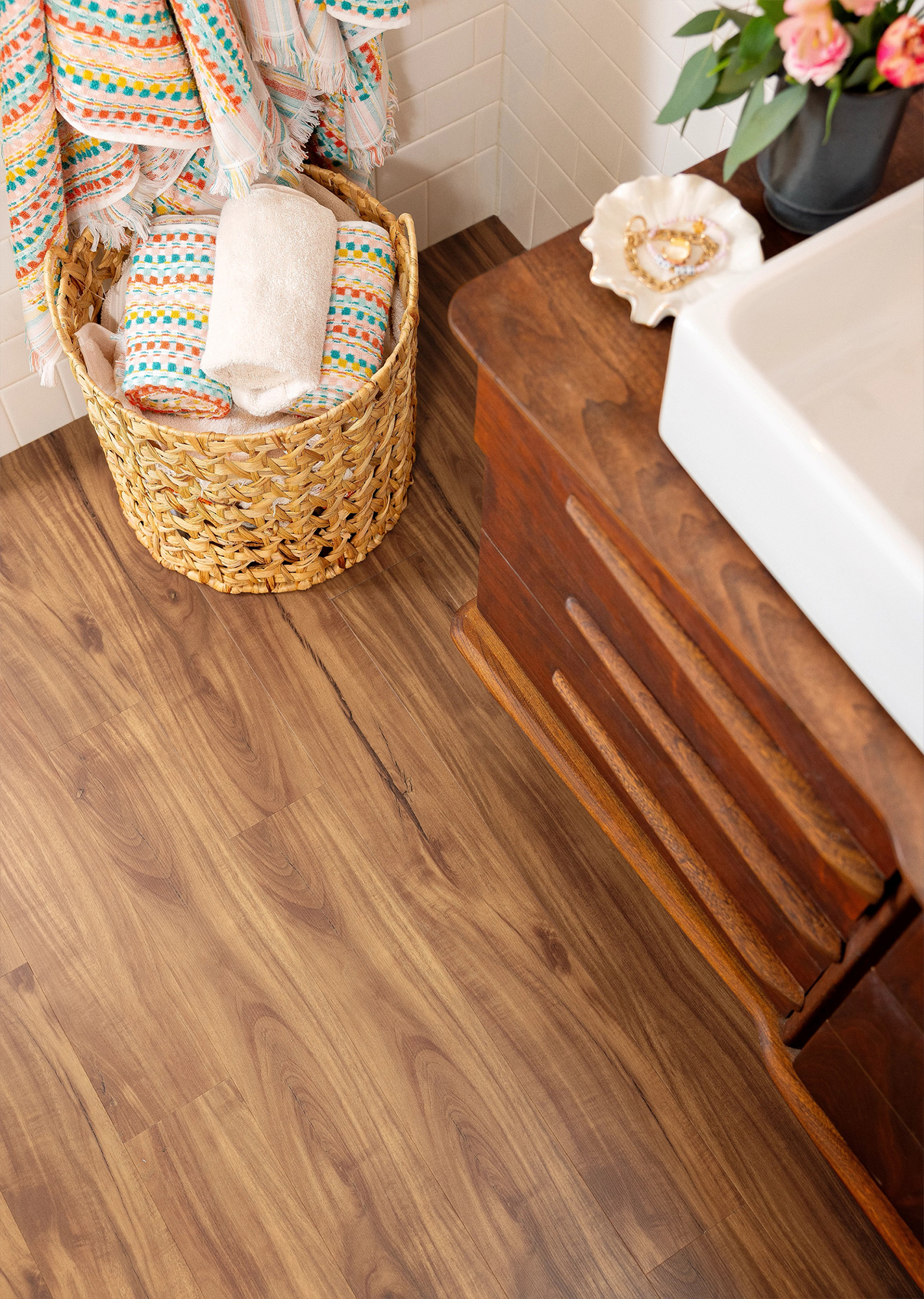 USFloors Coretec Plus: Gold Coast Acacia Engineered Luxury Vinyl Plank with Cork Comfort VV023-00201 Room Scene