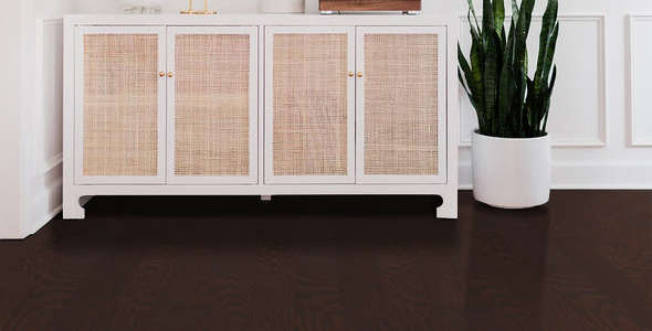 Shaw Epic Plus Albright Oak: Coffee Bean 3/8" x 5" Engineered Hardwood SW582 938 Room Scene