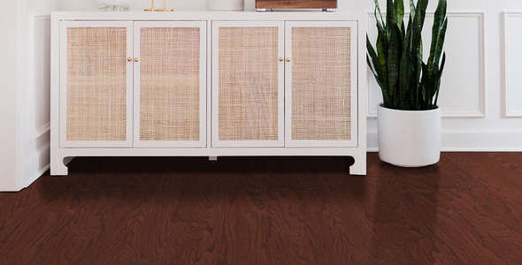 Shaw Epic Plus Albright Oak: Cherry 3/8" x 5" Engineered Hardwood SW582 947 Room Scene