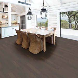 Shaw Epic Plus Albright Oak: Chocolate 3/8" x 5" Engineered Hardwood SW582 7011 Room Scene