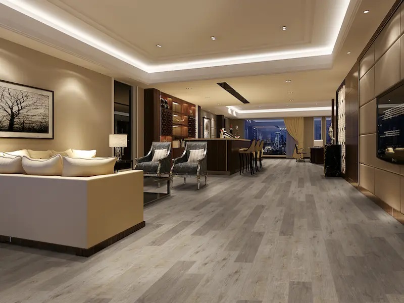 Paramount RigidCORE Keystone: Rosemaroon 7" x 48" Waterproof Rigid Luxury Vinyl Plank with attached pad RC108 Room Scene