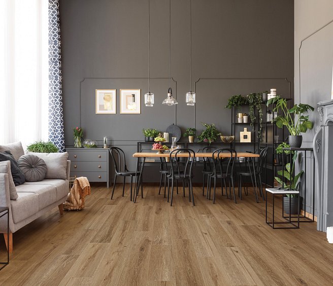 USFloors Coretec Plus Premium XL: Grande Goldin Oak Engineered Luxury Vinyl Plank VV662-04011 Room Scene