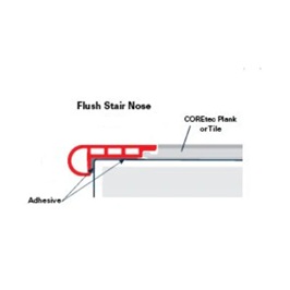 USFloors Coretec Plus: Flush Stair Nose Red River Hickory Engineered Luxury Vinyl Plank with Cork Comfort - 94" Long Room Scene