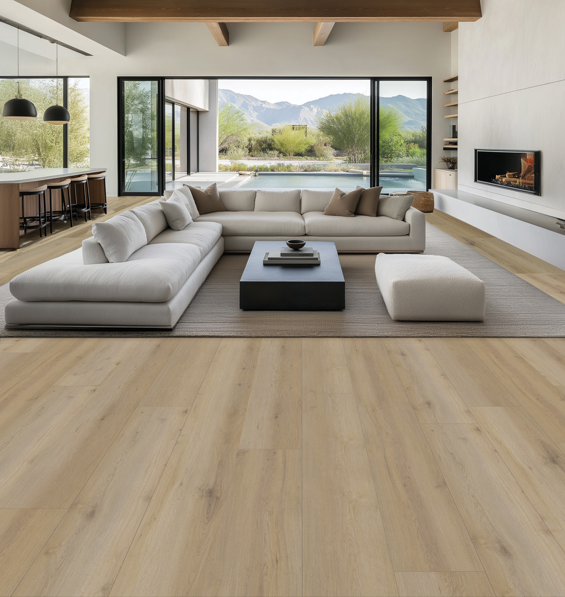 Casabella Laminate AquaProof XL: Andiron 9" x 72" Waterproof Laminate Plank with Attached Pad AP129AD Room Scene