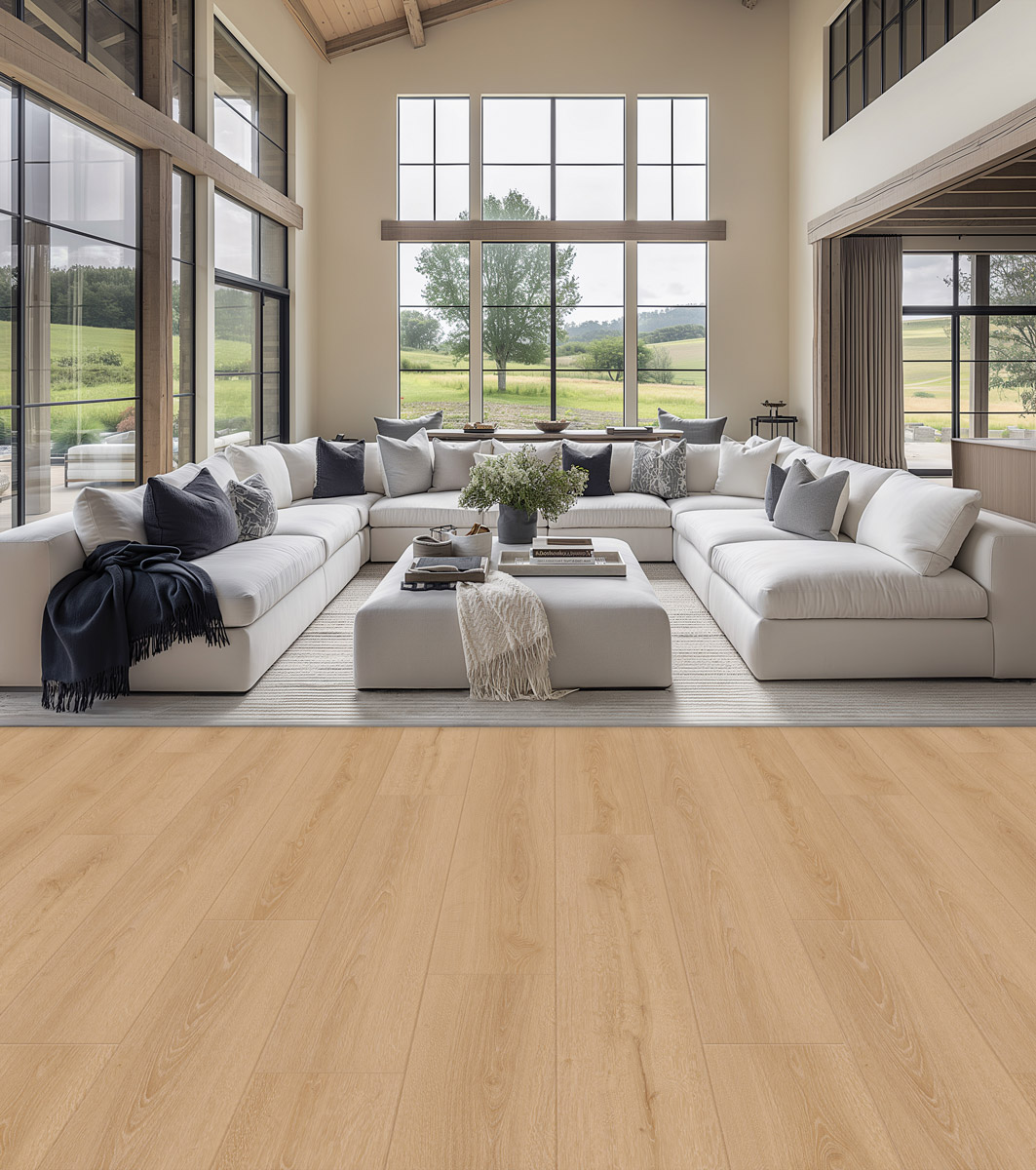 Casabella Laminate AquaProof XL: Copen Hills 9" x 72" Waterproof Laminate Plank with Attached Pad AP129CH Room Scene