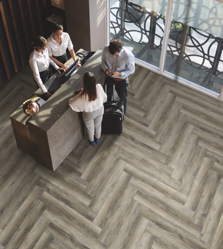 Happy Feet Quick Fit: Foxwood 9" x 48" Luxury Vinyl Plank HF752 Room Scene