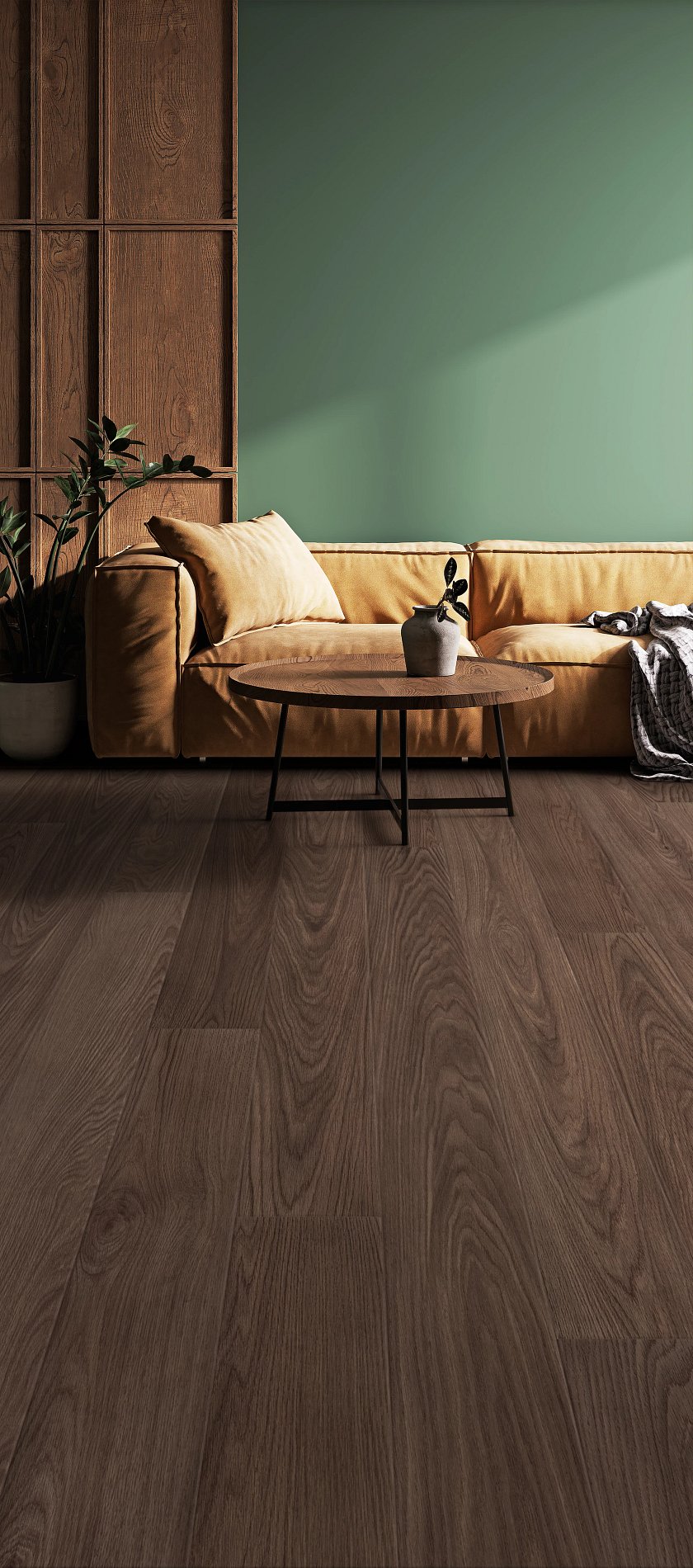 USFloors Coretec Originals Lakehouse Luxe: Deep Saddle Walnut Engineered Luxury Vinyl Plank CR507-03051 Room Scene