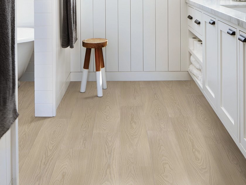 Shaw Floorte Distinction Plus: Earthy Taupe Luxury Vinyl Plank 2045V 05228 Room Scene