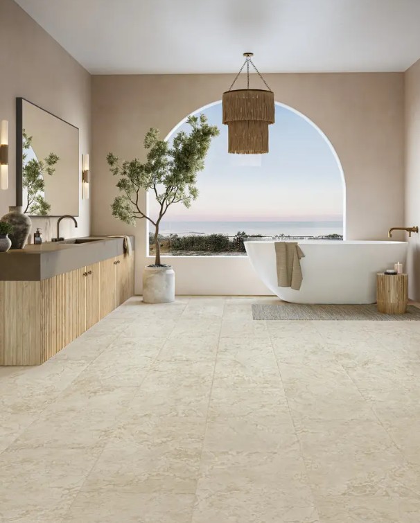 Mannington Adura Max Apex Collection: Rapolano Stone 18" x 36" Waterproof Luxury Vinyl Plank APX151 Room Scene