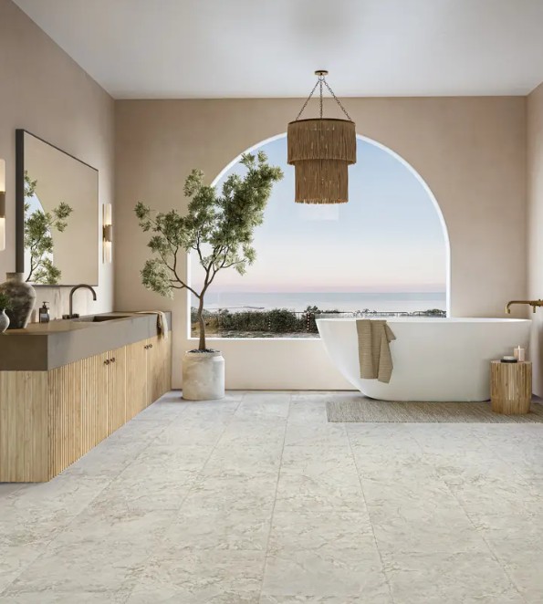 Mannington Adura Max Apex Collection: Rapolano Marble 18" x 36" Waterproof Luxury Vinyl Plank APX152 Room Scene