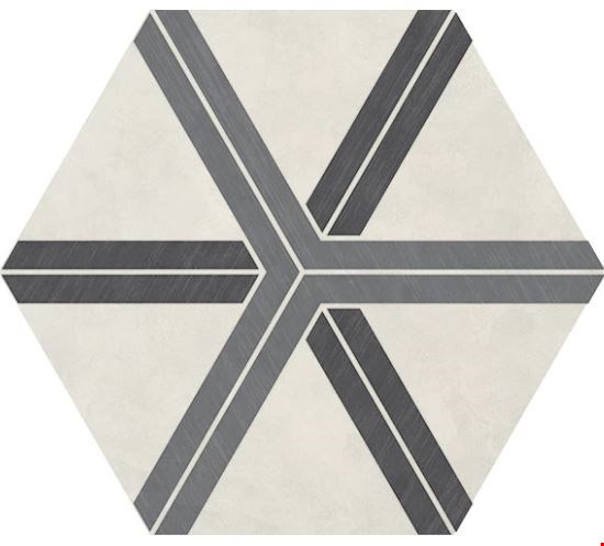 Daltile Bee Hive: Plot Cool Blend 24" x 20" Unpolished Porcelain Hexagon Floor Tile P0172420HXDCO1P